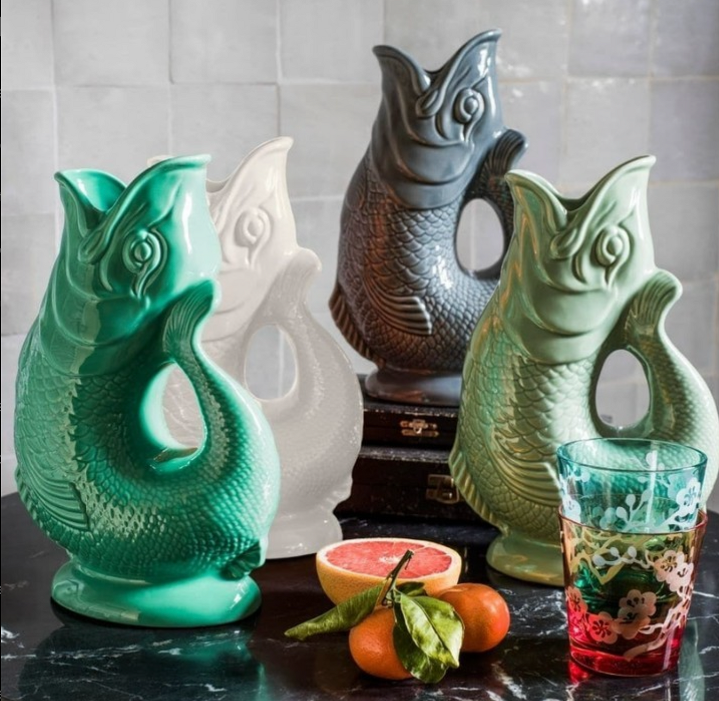 Sea Green Lustre Original Gluggle Jug